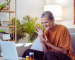 Telehealth visit discussing Texas medical cannabis program, patient at home